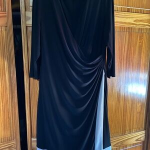 Lauren Ralph Lauren Black and White Long Sleeve Dress